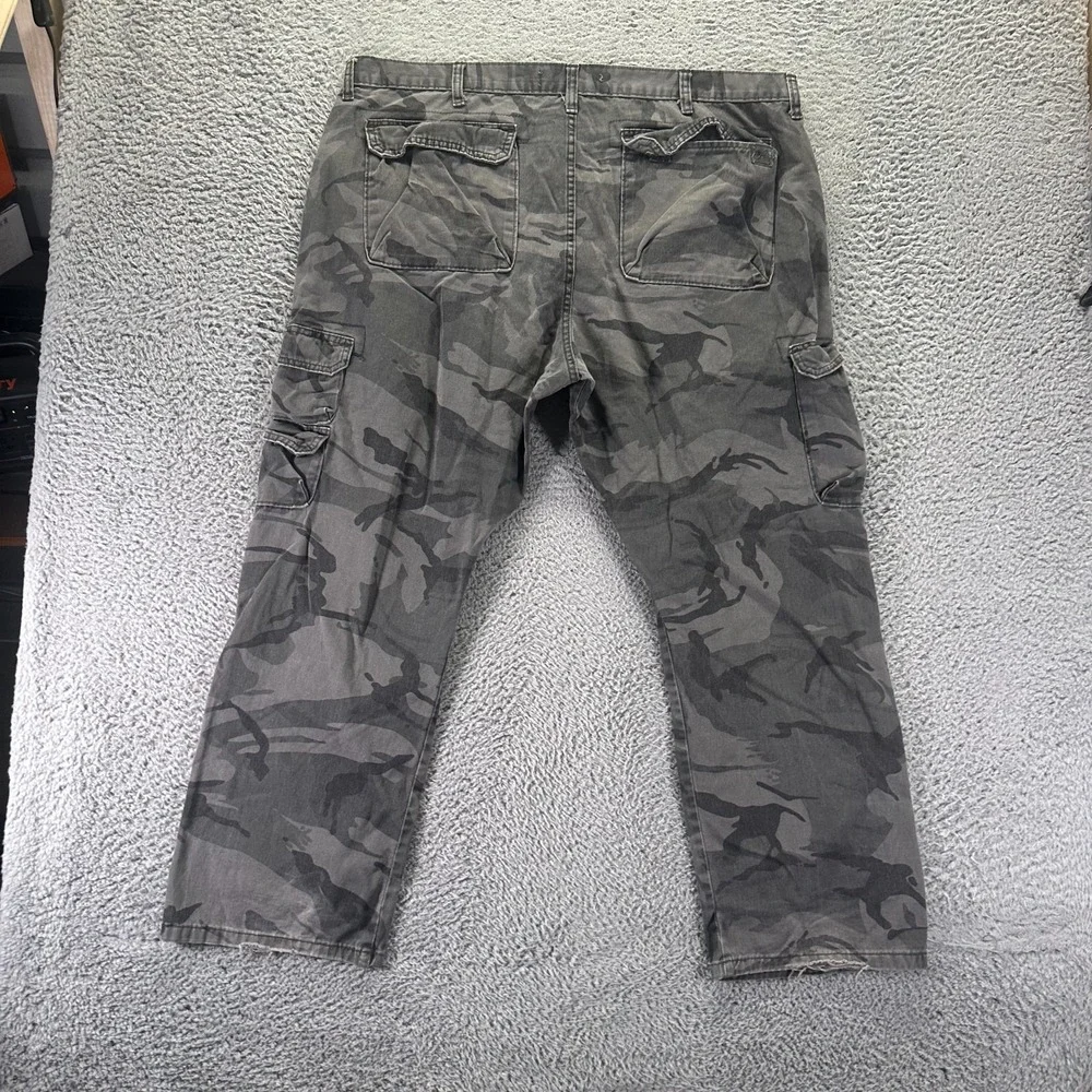 Wrangler Pant Mens 42x30 Gray Camouflage Cotton Twill Cargo Straight Leg Utility